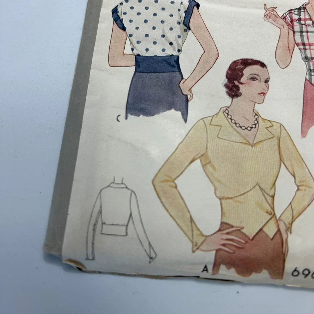McCall Antique Early 1900's Pattern #6960 Ladies/Misses Blouse Size 18 HTF‎ RARE